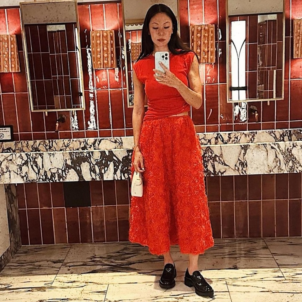 ZARA LONG TEXTURED SKIRT